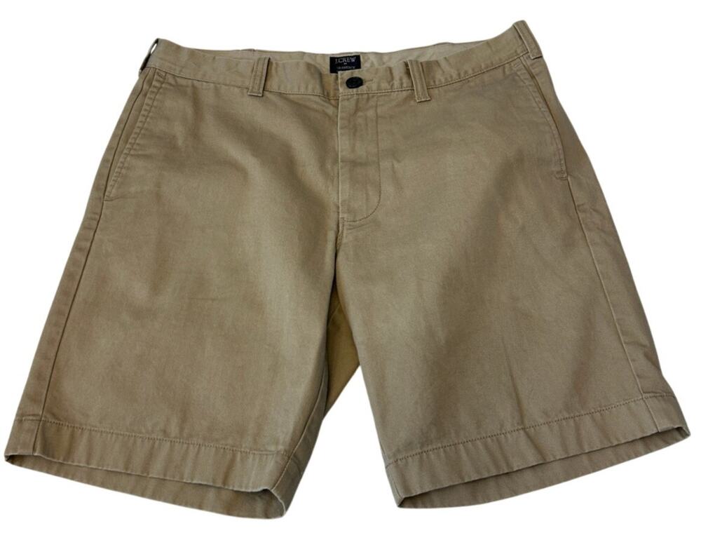 J. Crew Men's Gramercy Shorts Cotton Flat Front Sz 35W Khaki Casual Preppy
